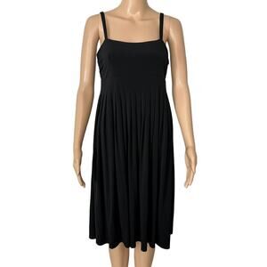 Calvin Klein Black Pleated Empire Waist Tie Back Swing Dress (4)